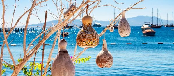 Handgefertigte Lampen am Meer von Bodrum, Türkei