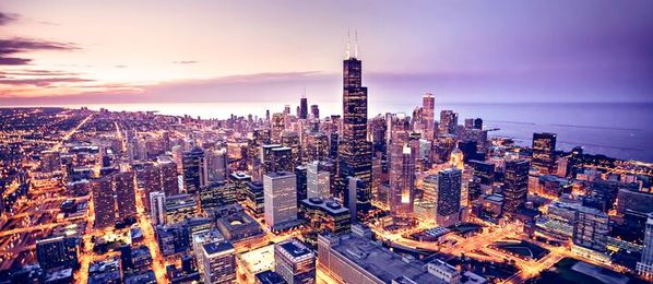 Chicago Skyline in der Golden Hour