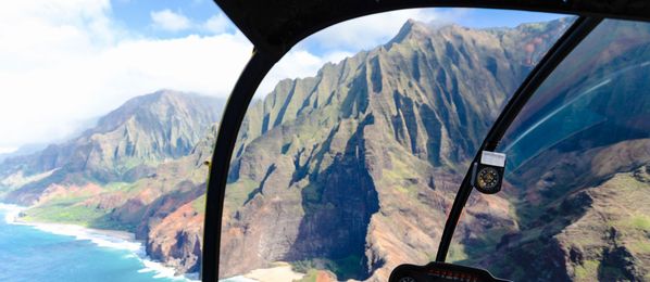Helikopterausblick auf Kauai