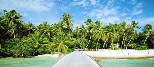 Steg zu einer Insel auf den Malediven