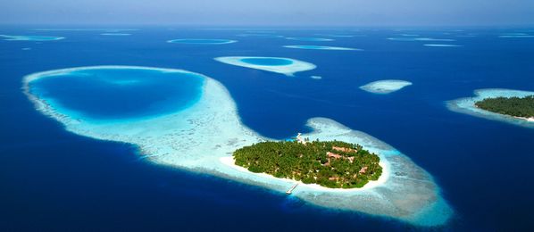 South Male Atoll von Oben auf den Malediven