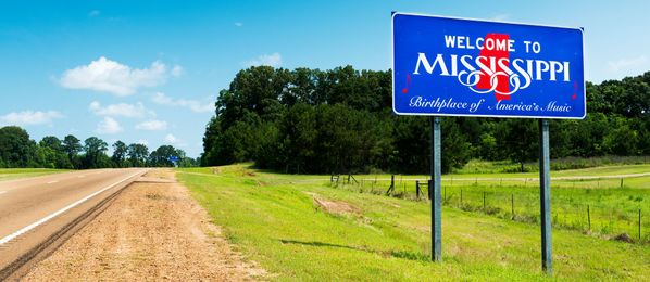 Willkommensschild in Mississippi