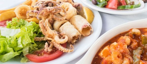 Oktopus Salat, eine griechische Spezialität
